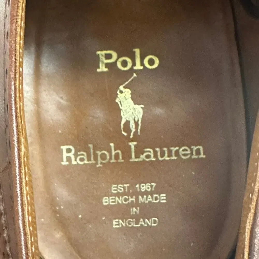 EUC Crockett & Jones x Polo Ralph Lauren Brown Wingtip Bench Made in England 11